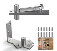 Aglehome Cerniera girevole, resistente, per porta nascosta, libreria, cerniera per porta segreta in legno, rotazione di 180 gradi, sistema di cerniera invisibile in acciaio inox, a forma di L