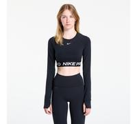 aglietta Nike Pro Woen's Dri-FIT Cropped Long-Sleeve Top Black/ White M