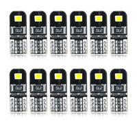 AGLINT T10 W5W LED CANBUS Sensa Errore Lampadine 12V 194 168 2825 Cuneo Tipo Luci Dell'automobile Bulb 6000K 2SMD La Luce Interna Dell'auto Targa Lampade Luci Posizione LED Bianco (12 Pezzi)