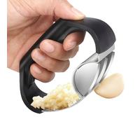 Aglio a bilanciere in acciaio inox, facile da spremere, ergonomico, in acciaio inox, per schiacciare lo zenzero e aglio a dondolo | per distruggere senza sforzo cucina casa pasto cucina