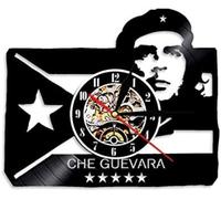 AGlitw Che Guevara-Orologio Da Parete In Vinile Con Bandiera Cubana, Orologio Da Parete Con Disco In Vinile, Decorazione Grotta Da Uomo Con LED,Senza Luce Led