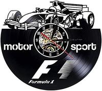 AGlitw Creative Racing Formula F1 Theme Car Vinyl Vinyl Record Orologio da Appendere per Secondi Design Creativo