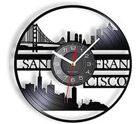 AGlitw I Dischi in Vinile dell'orologio da Parete Skyline di San Francisco mirano a riaprire Il Golden Gate Bridge Vista L'Arte Urbana degli Stati Uniti