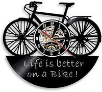 AGlitw Orologio da Parete Design Bicicletta Bicicletta La Vita È Migliore sulla Bicicletta Orologio da Parete Vintage Disco in Vinile con Regali di Arte della Parete