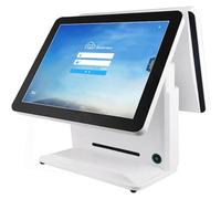 Aglow.it Registratore di cassa Doppio schermo Touch 15", Registratore di cassa INTEL I3, 8G Ram, 64G SSD, Cassa touch screen per gestione negozio, bar, ristorante, supermercato, minimarket, catering