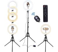 AGM 14" Ring Light Professionale, con Stativo Treppiede, 3 Modalità, Colore e Iuminosità Regolabili, Ricevitore Bluetooth Wireless, Luce ad Anello LED Adatto per Youtube, TikTok, Selfiev, Video