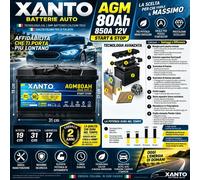 AGM 80Ah 850A Batteria Auto 12V Start&Stop Sigillata Alte Prestazioni
