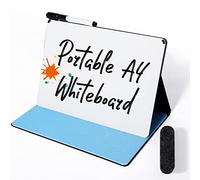 AGM A4 Portatile Lavagna Cancellabile, bifacciale scrivibile, con Pennarello, Scrive Senza Intoppi per Studio, Bozza, Appunti, Nessuna magnetiche