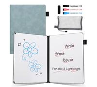 AGM A5 Mini lavagna bianca, Lavagna bianca bifacciale portatile con 3 penne colorate e gomma per ufficio, studio, aula e casa
