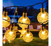 AGM Luce Stringa Solare, Sfera di Cristallo 50 LED, 8 Modalità di Illuminazione, Batteria Al Litio Integrata da 600 mAH, Impermeabile IP65, Adatto per Casa, Giardino, Festa, Decorazione