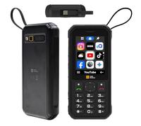 AGM M11 Powerbank 4000mAh con Cavo Integrato (USB-C) & Telefono Rugged 4G, Caricabatterie Portatile Impermeabile IP68 con Hotspot Wi-Fi, Tasti Grandi, App Cloud (TikTok/YouTube), Torcia LED, Nero