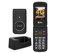 AGM M8 Flip Elderly Phone With Charging Dock: Big Keys Flip Phone, IP68/IP69K Waterproof, SOS, Hearing Aid Compatible, Large Keypad, 4G Dual SIM