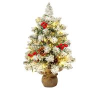 AGM Mini albero di Natale artificiale floccato con neve, 55 cm, per interni ed esterni, decorazione natalizia