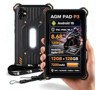 AGM PAD P3 Compact Outdoor Tablet 8.68 pollici Android 16 Tablet Robusto | eSIM 12+128GB/1TB Rugged Tablet,IP68/IP69K impermeabile,MTK G99 Octa-Core,7200mAh,50MP+8MP/Dual SIM/GPS/NFC/OTG