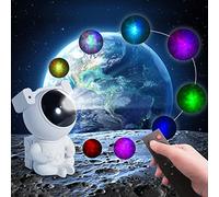 AGM Proiettore stelle soffitto led astronauta, Lampada Proiettore con Telecomando, 360° Regolabile, 8 Modalità di Nebulosa, Luce Notturna per Bambini e Adulti