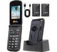 AGM Telefono Cellulare M10 Rugged A Conchiglia, Impermeabile E Antiurto IP68 (MIL-STD-810H), Con 2 Batterie E Pulsante SOS, Focalizzato Su Chiamate E SMS, Senza Internet E Funzioni Extra