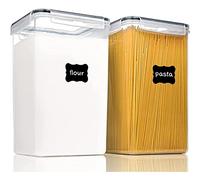 Agmoctz 2 Pezzi Grandi Recipienti di Stoccaggio Alimenti con Coperchi Ermetici 6.5L, per Farina, Zucchero, Forniture di Cottura e Conservazione di Alimenti Secchi