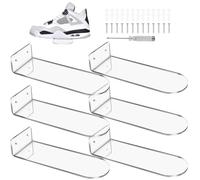 Agmoctz Set di 8 espositori per scarpe galleggianti da parete in acrilico trasparente per vetrina della collezione Sneaker