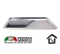 Teglia rettangolare per pizza in alluminio con orlo Professionale Agnelli 30x23