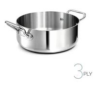 Pentole Agnelli Linea 1907 Casseruola Bassa con 2 Maniglie, Alluminio, Argento, 20 cm