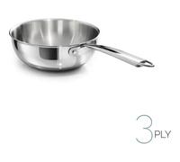 AGNELLI Padella Mantecare Aluinox 3ply Lucido con 1 Manico D 20 Cm