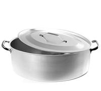 Pentole agnelli, casseruola ovale con coperchio ø 45 professionale in alluminio