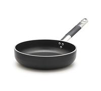 Agnelli pots Pentole ALSC2111SSPIC28 Alblack, padella in alluminio, nera, spessore 5 mm, fondo a induzione da 10 mm, con manico tubolare in acciaio inossidabile «Cool», 28 cm