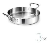 AGNELLI Tegame Aluinox 3PLY con 2 Manici Inox 40x7,2 Cm