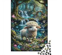 Agnello a capelli ricciPuzzle Premium 1000 Pezzi Cartone Qualità Superiore Cascate forestali Antistress Adulti, Intrattenimento Familiare, Regalo Natale Compleanno 70x50cm/1000pcs