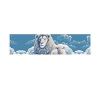 Agnello con un leone grande striscione per feste da appendere alla parete, sfondo per feste di compleanno, per Capodanno, laurea, matrimonio, festa di compleanno, decorazione, 120 x 30 cm