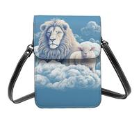 Agnello con un leone piccole borse a tracolla per le donne borsa del telefono cellulare borsa del cuoio dell'unità di elaborazione con tracolla