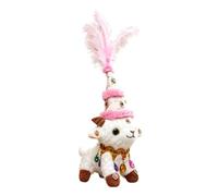 Agnello di Peluche con Collana e Cappello 34,8 cm Simpatico AnimaGiocattolo | Pupazzo Agnello per Bambini e Adulti Soggiorno Camera da Divano Mensola Comodino Scrivania Decorazione per la Casa