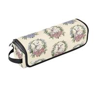 Agnello Floreale Beige Hot Hair Tools Borsa da viaggio per strumenti caldi Piastra per capelli Ferro arricciacapelli Accessori per la cura dei capelli Organizer da viaggio per le donne Tappetino
