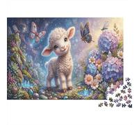 Agnello sognantePuzzle 1000 Pezzi Cartone Riciclato Divertimento Foresta magica stellata Attività Indoor Famiglia, Giorni Pioggia Relax Mentale, Regalo Nonni 52x38cm/1000pcs