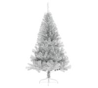 agnixnaf Argento Albero Di Natale Metà 150 cm, PET Albero Di Natale Artificiale Decorazione per Casa, Azienda, Cortile, Festa, Includere Supporto