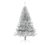 agnixnaf Argento Albero Di Natale Metà 180 cm, PET Albero Di Natale Artificiale Decorazione per Casa, Azienda, Cortile, Festa, Includere Supporto