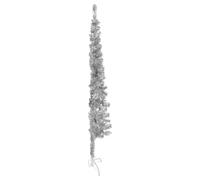 agnixnaf Argento Albero Natale Sottile a Metà PVC, 150 cm Albero Di Natale Artificiale Decorazione per Casa, Azienda, Cortile, Festa, Includere Supporto