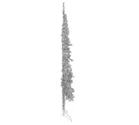 agnixnaf Argento Albero Natale Sottile a Metà PVC, 210 cm Albero Di Natale Artificiale Decorazione per Casa, Azienda, Cortile, Festa, Includere Supporto