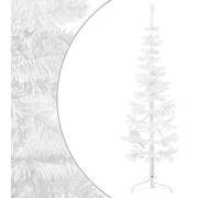 agnixnaf Bianco Albero Natale Sottile a Metà PVC, 120 cm Albero Di Natale Artificiale Decorazione per Casa, Azienda, Cortile, Festa, Includere Supporto