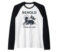 Agnus dei Cristiano Fede Simbolo Religioso Cattolico Grafico Maglia con Maniche Raglan