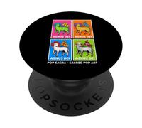 Agnus Dei Sanctus - Maglietta tradizionale cattolica latina PopSockets PopGrip Adesivo