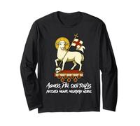 Agnus Dei Sanctus Tradizionale Latina Messa Cattolica Maglia a Manica