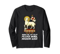 Agnus Dei Sanctus Tradizionale Latina Messa Cattolica Maglia a Manica