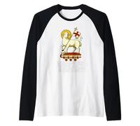 Agnus Dei Sanctus Tradizionale Latina Messa Cattolica Maglia con Maniche Raglan