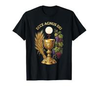 Agnus dei Sanctus Tradizionale Latina Messa Cattolica Maglietta