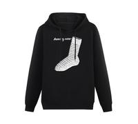 AGNUSZOH Men's Cotton Hooded Henry Cow Sock Rock Soft Machine Matching Mole Black M