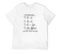 AGNUSZOH Physics T Shirt God Says Maxwell Equations And Then There Was Light Nerd Design Cotton T-Shirt Men Science Summer Top White S