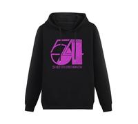 AGNUSZOH Studio 54 Long Sleeve Hoody with Pocket Sweatershirt, Hooded with Drawing Pocket Black XL