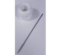 Ago da cucina per arrosti, dritto, in Acciaio Inox, con una gomitolo di spago 25 cm, 100 g