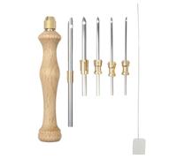 Ago da pugno in legno - Penna a fibbia, strumento per gancio a mano | uso esteso 5 / 3,5 / 2,5 / 2 / 1,6 mm Consigli per il filo di ricamo, la fabbricazione di tappeti, il modello di motivo, la K